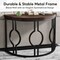 Industrial 43" Sofa Console Table Half Moon Shaped Console Accent Table